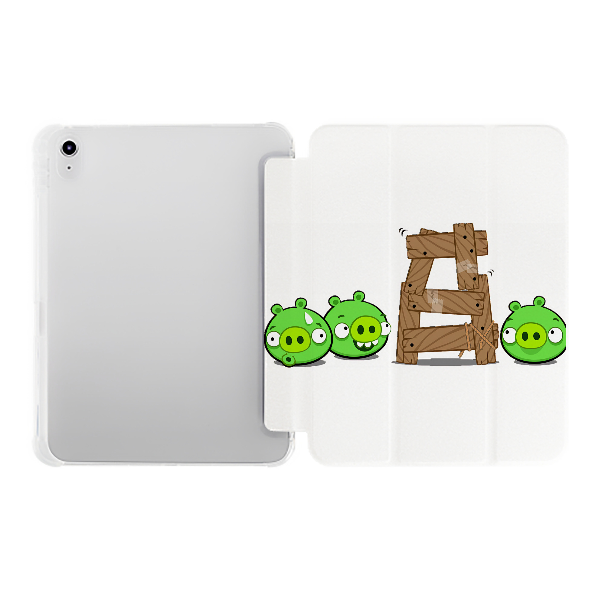 （画像用） Angry Birds アングリーバード IPad ケース ペン収納付き 三つ折りスタンド PUレザー×シリコン 対応機種9.5/10.5/10.9インチ